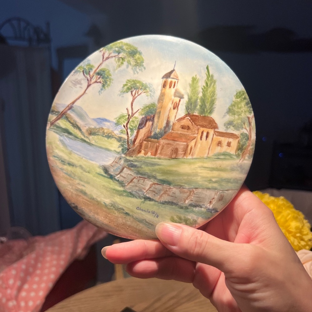 Scenic Landscape Round Wall Art, or, trivet, coaster